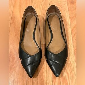Calvin Klein black leather flats